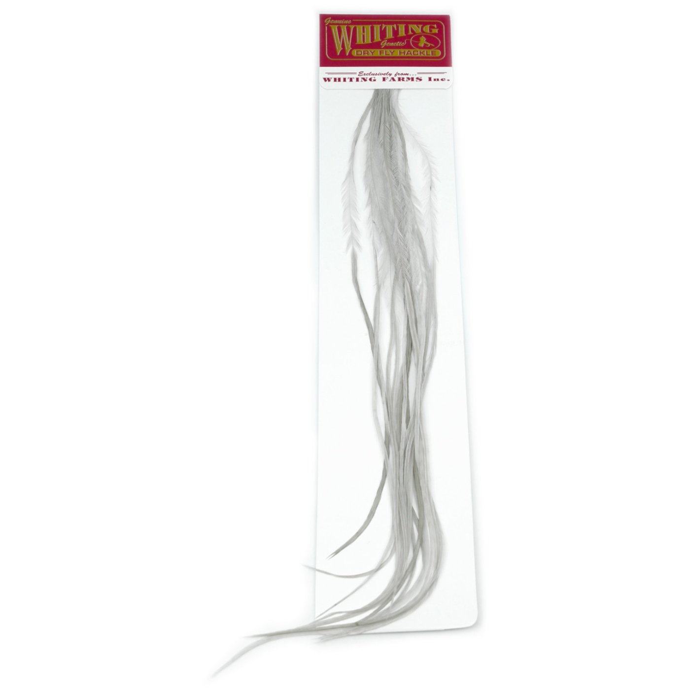 Whiting 100's Saddle Hackle Pack Size 14 White dyed Light Dun